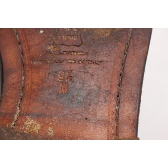 Belvedere Florence Brown Leather Handmade Men's Size 9.5 Shoes Ostrich Leg Skin - Picture 3 of 12